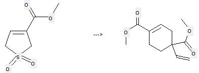 3-Methoxycarbonyl-3-sulfolene can be used to produce 4-vinyl-cyclohex-1-ene-1,4-dicarboxylic acid dimethyl ester at the temperature of 110 °C